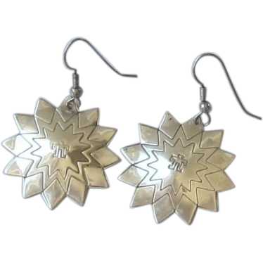 Sterling Silver Flower Earrings - image 1