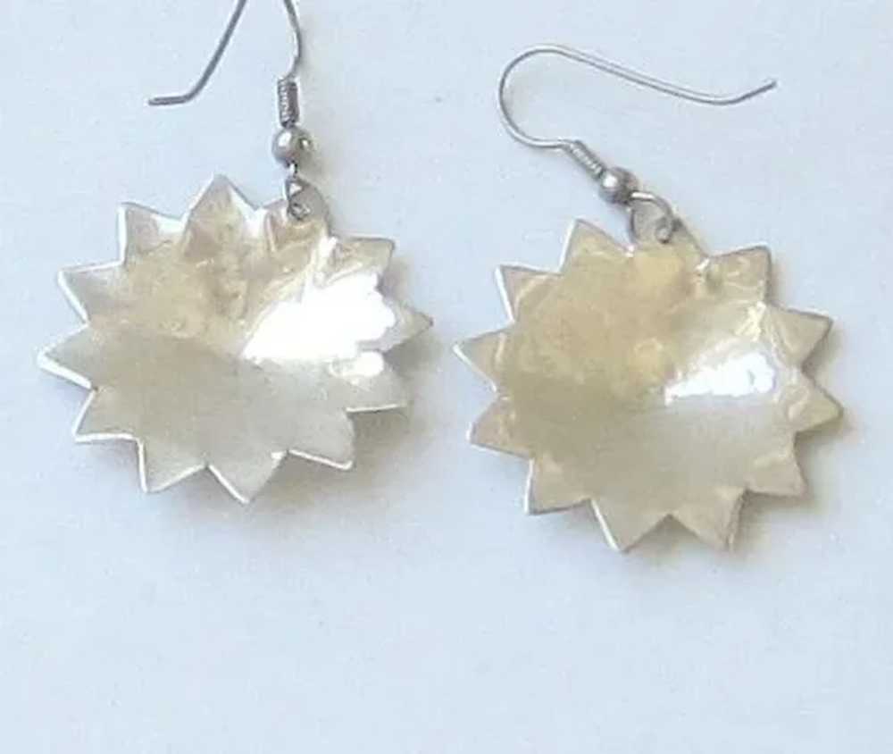 Sterling Silver Flower Earrings - image 2