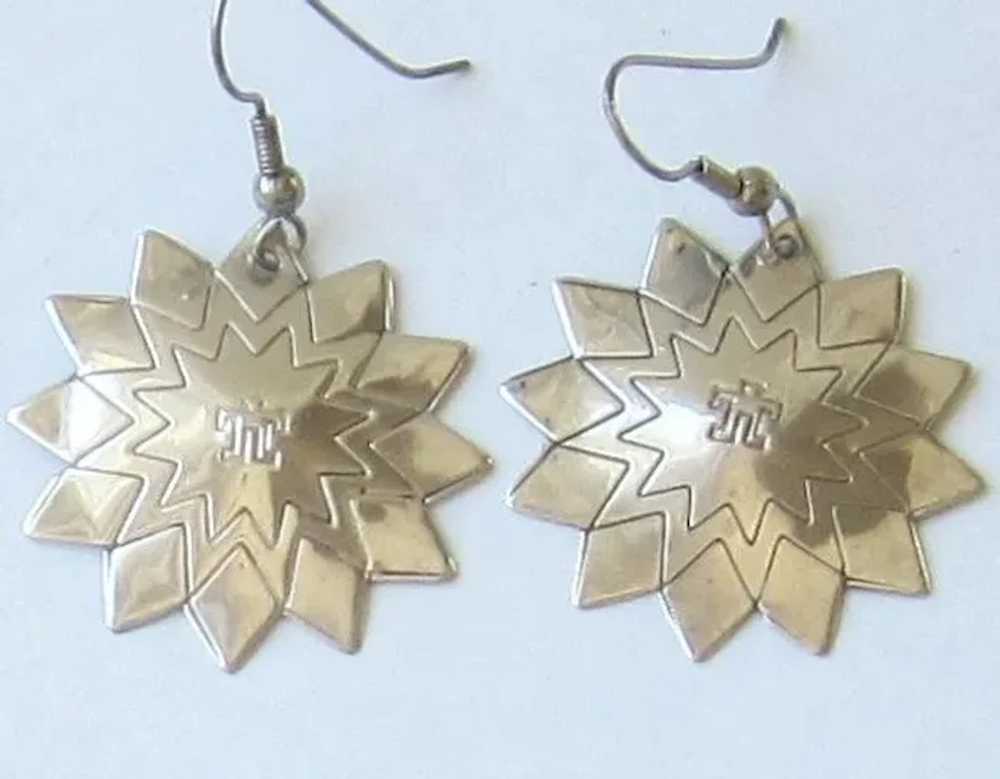 Sterling Silver Flower Earrings - image 3