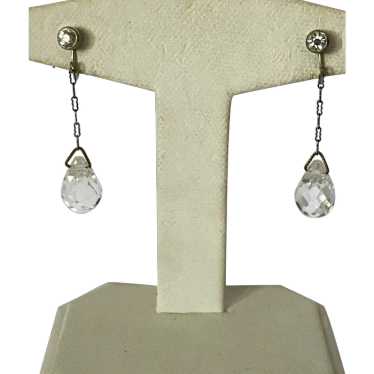 Faceted Crystal Teardrop Earrings - image 1