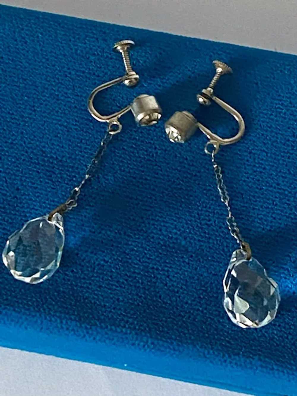 Faceted Crystal Teardrop Earrings - image 2