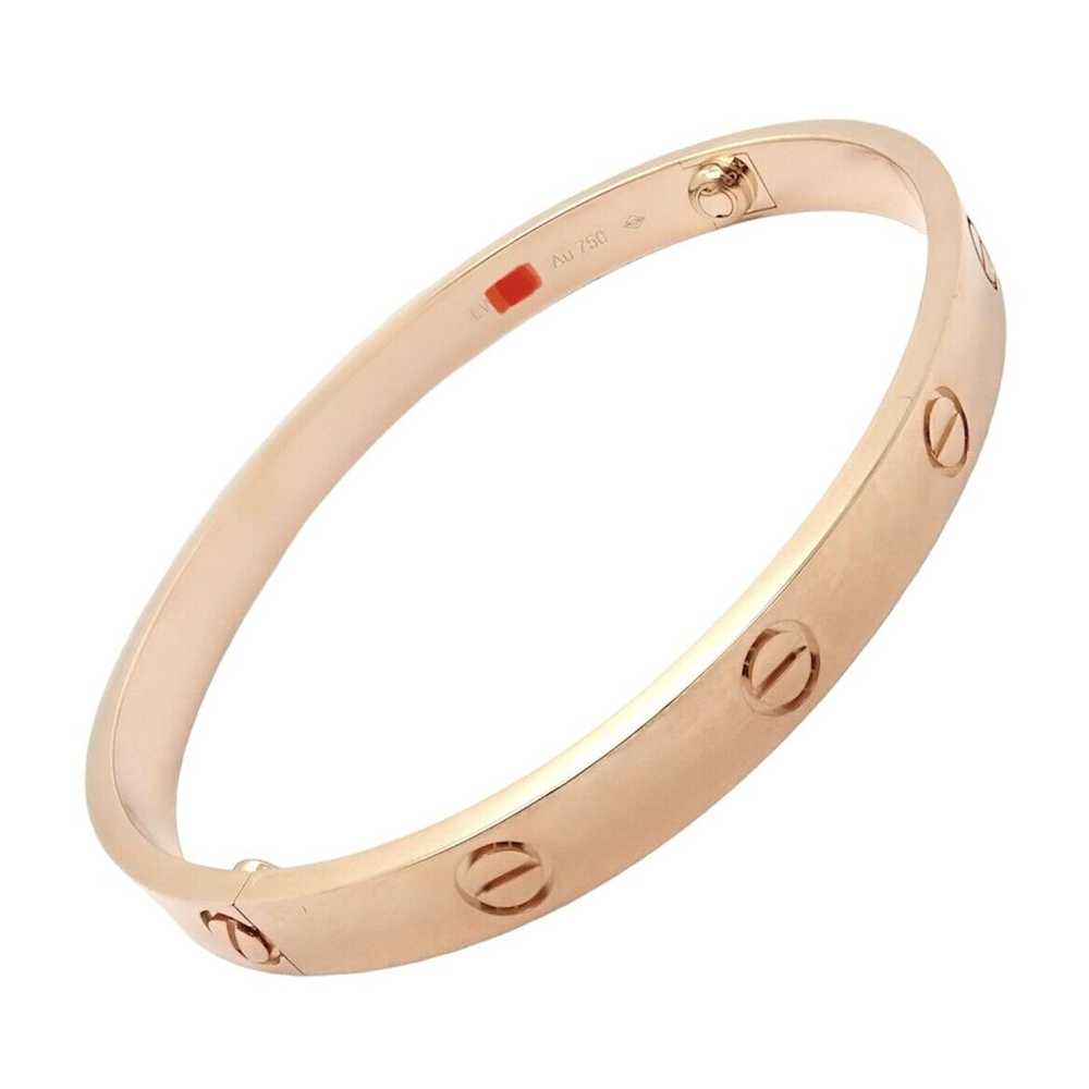 Authentic! Cartier 18k Rose Gold Love Bangle Bracelet Size 21 Paper