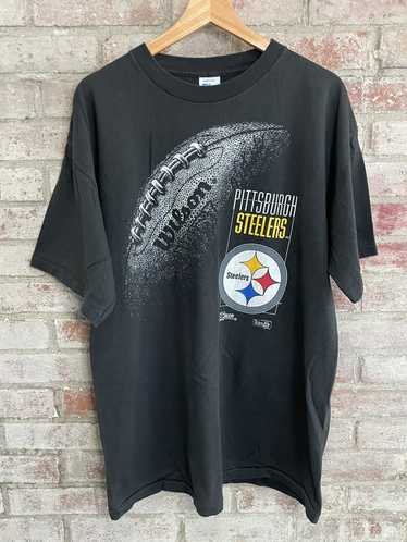 Vtg 90s PITTSBURGH STEELERS NFL Back Print Salem Sportswear T-Shirt L