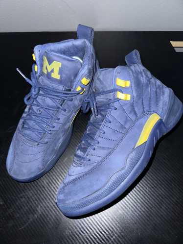 Jordan 12 michigan cheap on feet