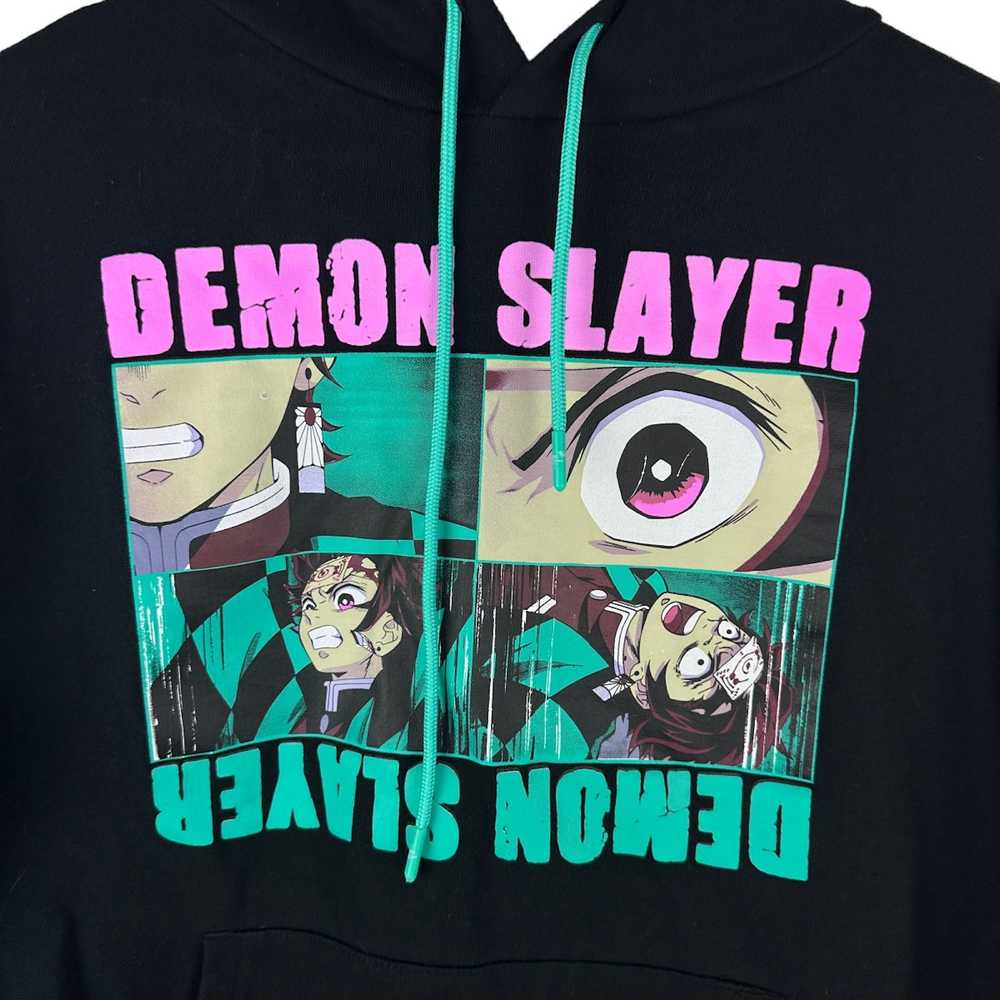 Streetwear Mens Y2K Demon Slayer Anime Manga Hood… - image 2