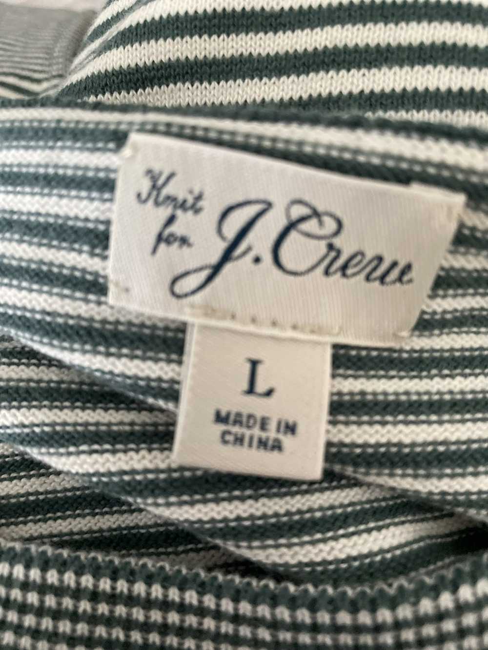 J.Crew J. Crew Green and White Stripped Split Hem… - image 4