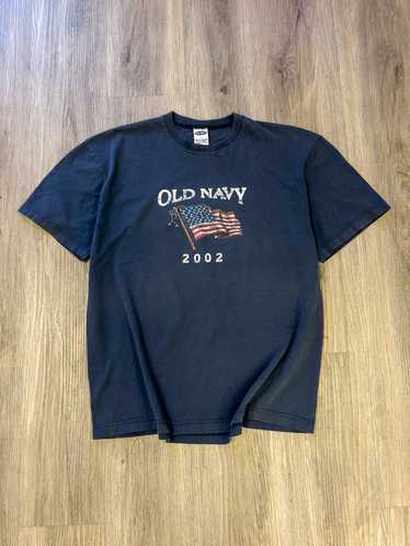 Vintage Old Navy Gray 1999 Annual Flag Short Sleeve T-Shirt Adult