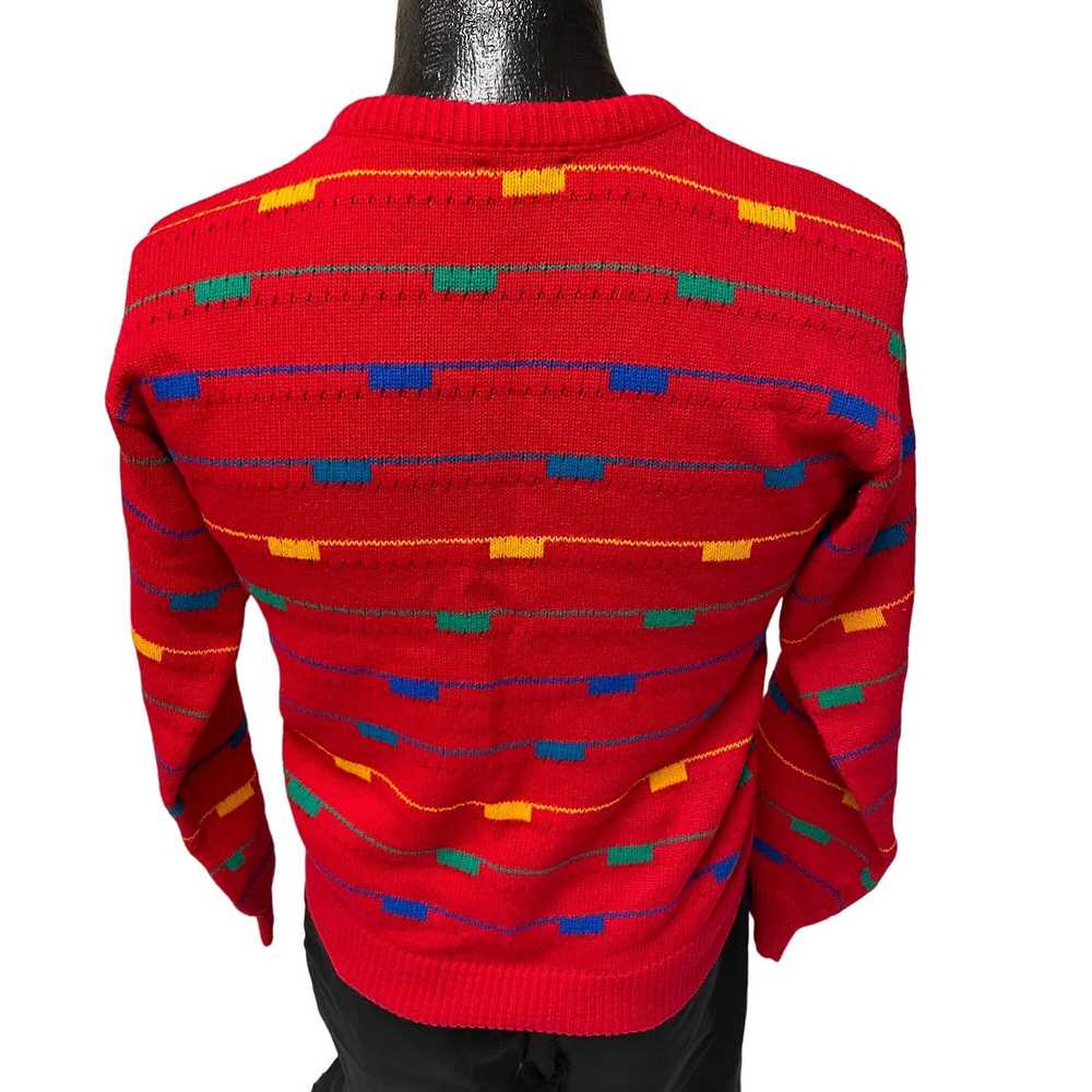 Trader Bay Vtg Trader Bay Red GEOMETRIC STRIPE Mu… - image 3