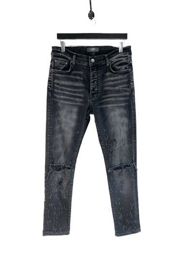 Amiri Amiri Washed Black Shotgun Distressed Jeans