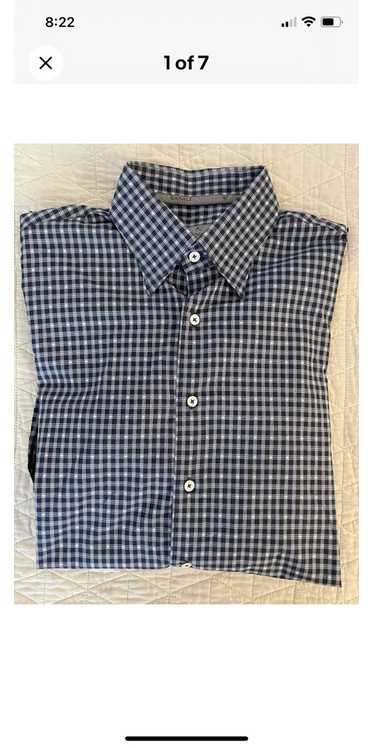 Canali Button Under Collar Check Print Sport Shirt