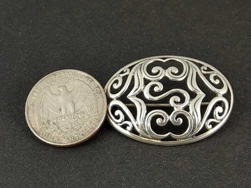 Silver sterling Danish oval brooch attributed to … - image 3