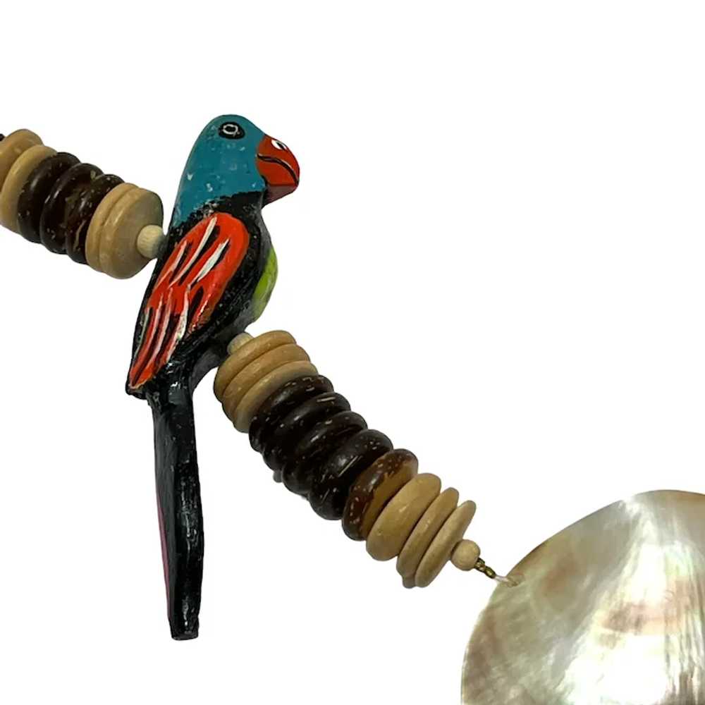 Fun Tropical Parrot Necklace with Wood Beads and … - image 4