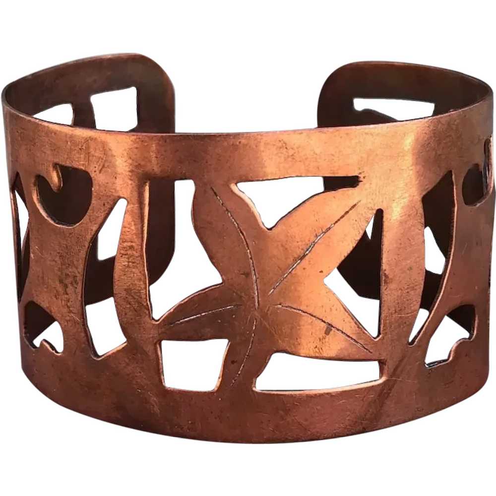 1960s Wide Copper Cuff Bracelet Unisex - image 1