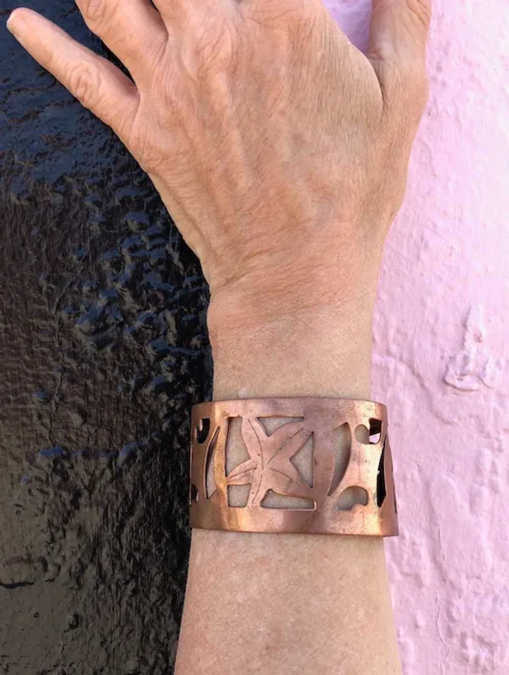 1960s Wide Copper Cuff Bracelet Unisex - image 6