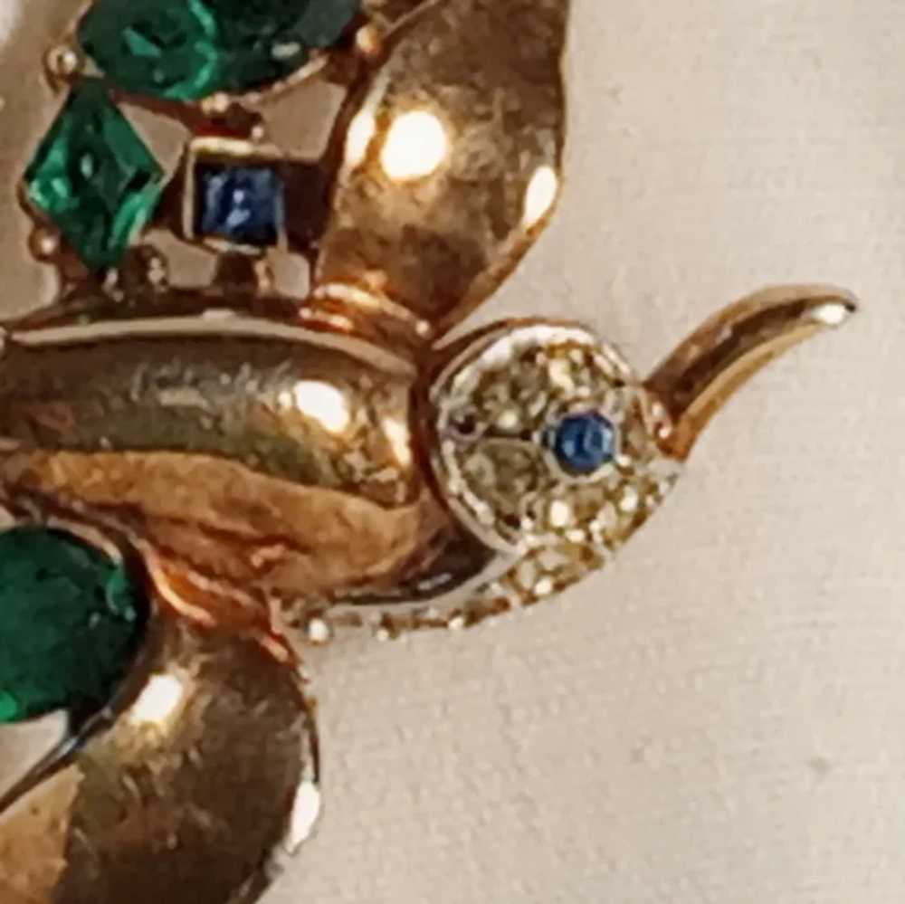 Trifari Jeweled Symphony rhinestone bird in fligh… - image 2