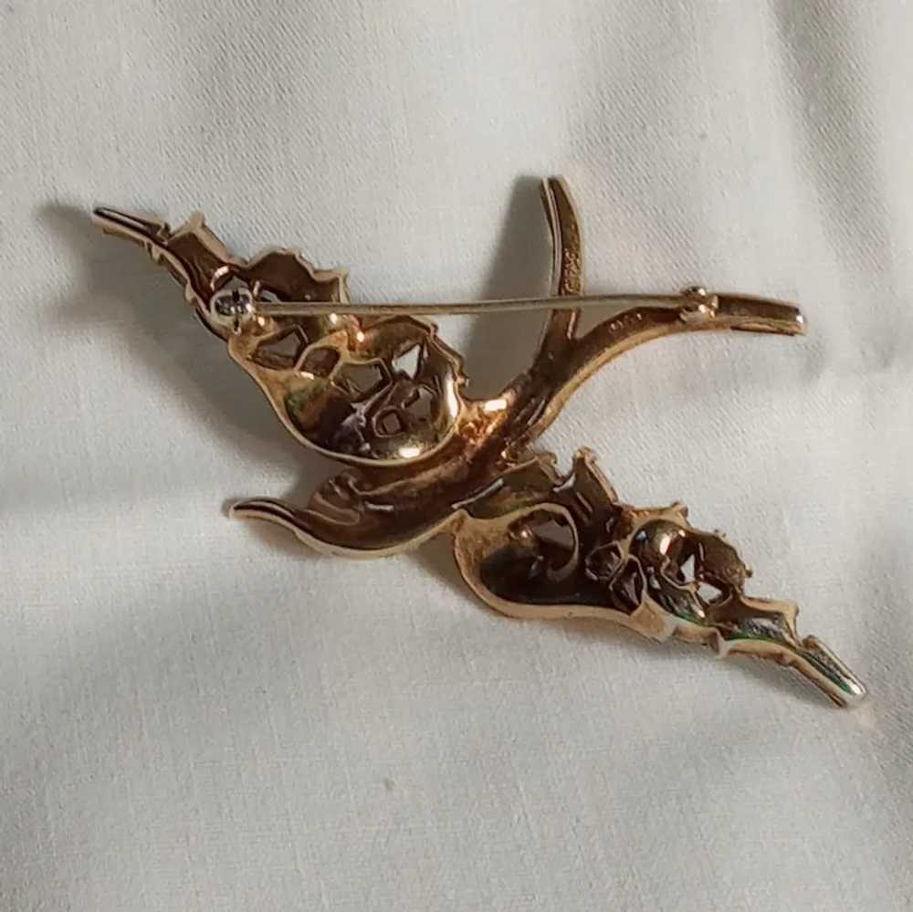 Trifari Jeweled Symphony rhinestone bird in fligh… - image 4