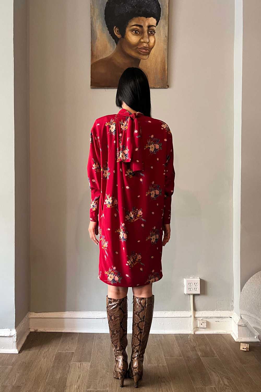 Ungaro Red Printed Silk Dress - image 3