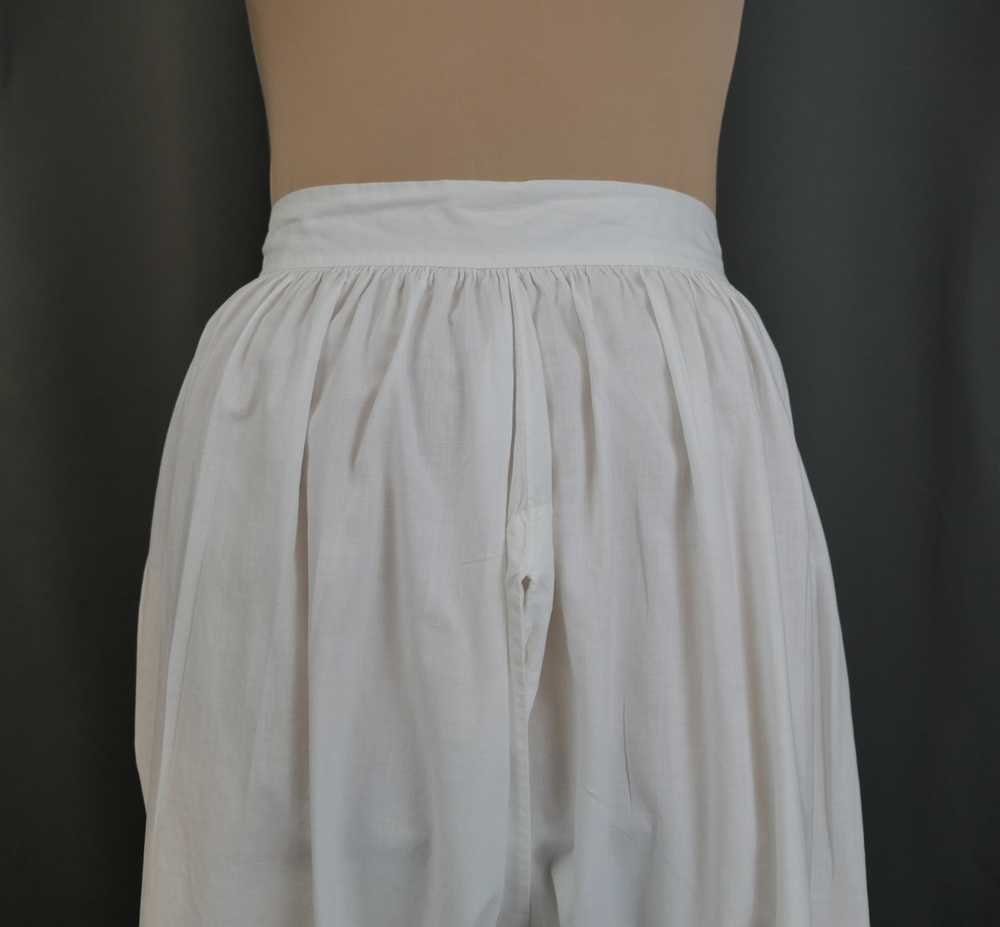 Antique Victorian Long White Pantaloons, Pettipan… - image 6