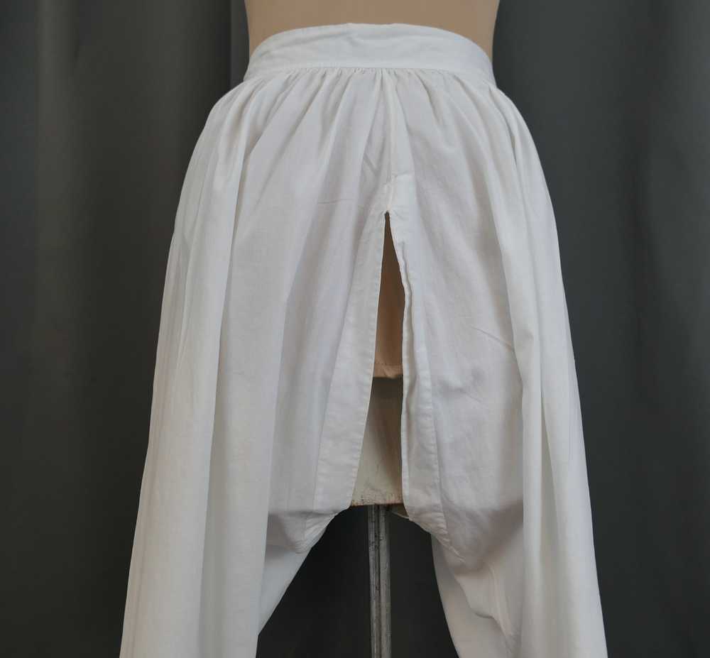 Antique Victorian Long White Pantaloons, Pettipan… - image 7