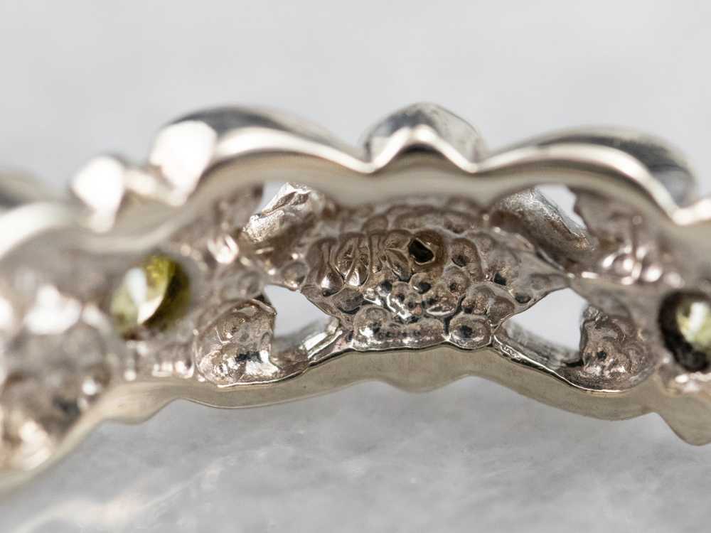 Floral Yellow and White Diamond Eternity Band - image 6