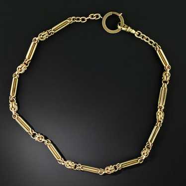Victorian Heavy Link Watch Chain Necklace - image 1