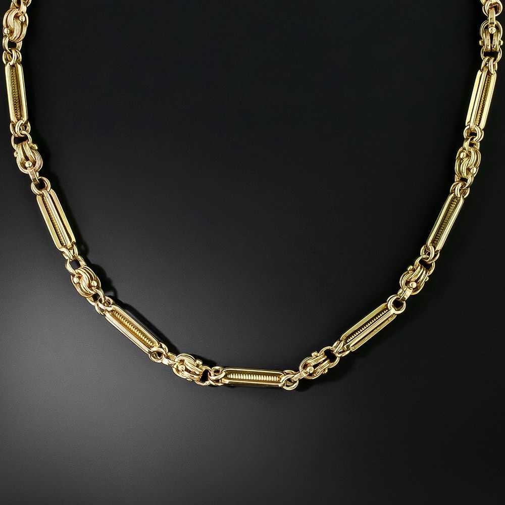 Victorian Heavy Link Watch Chain Necklace - image 2