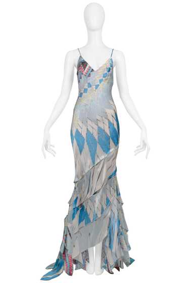 ROBERTO CAVALLI MULTICOLOR KALEIDOSCOPE PRINT GOWN