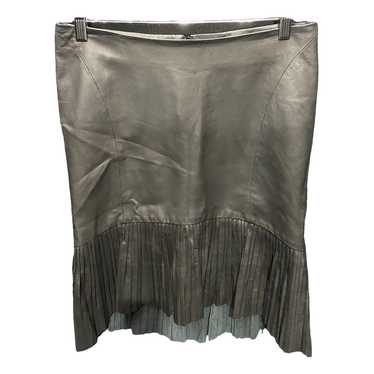 John Richmond Leather mid-length skirt