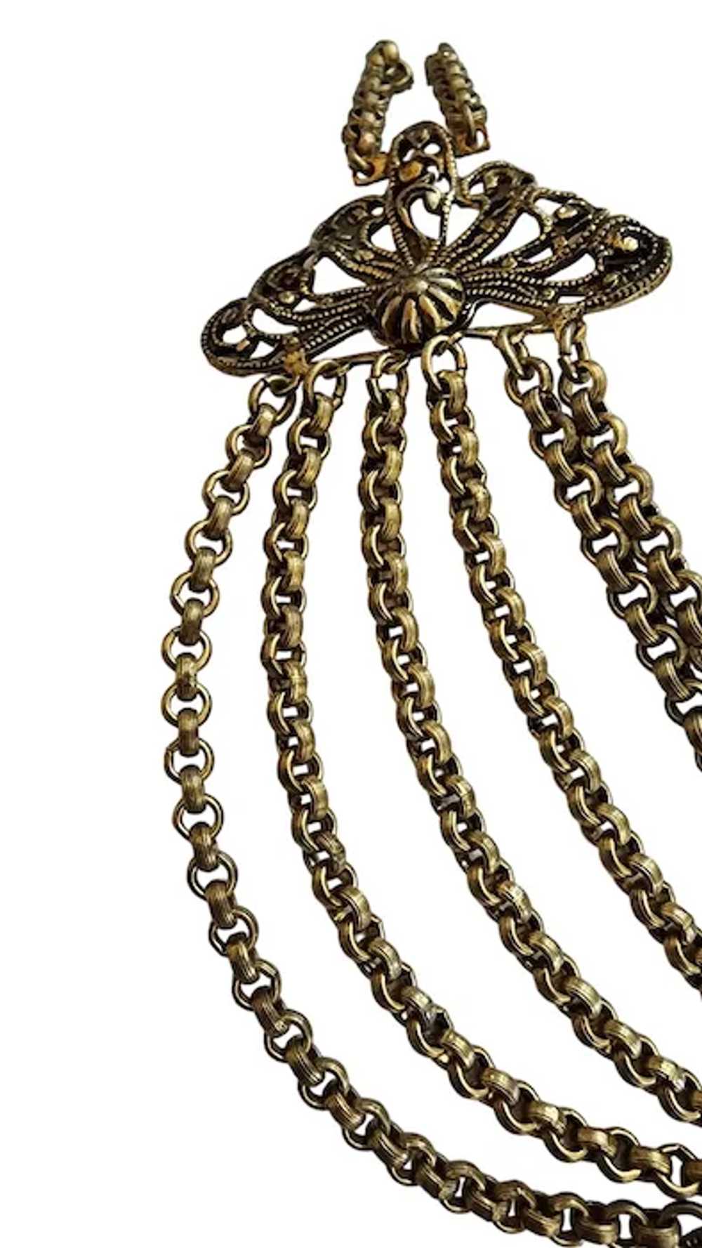 Antique Brass Festoon Bib Necklace [A2535] - image 3