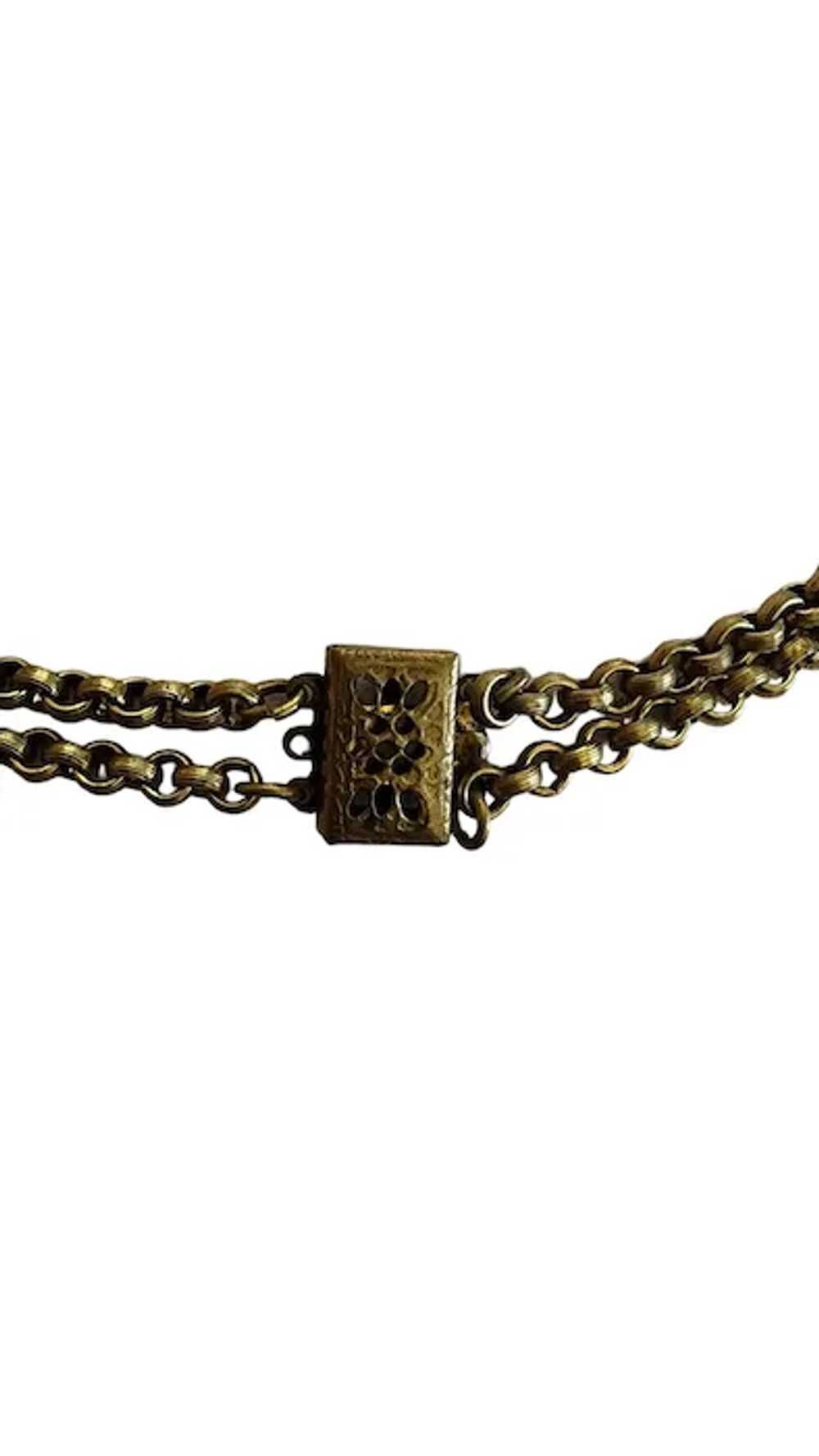 Antique Brass Festoon Bib Necklace [A2535] - image 5