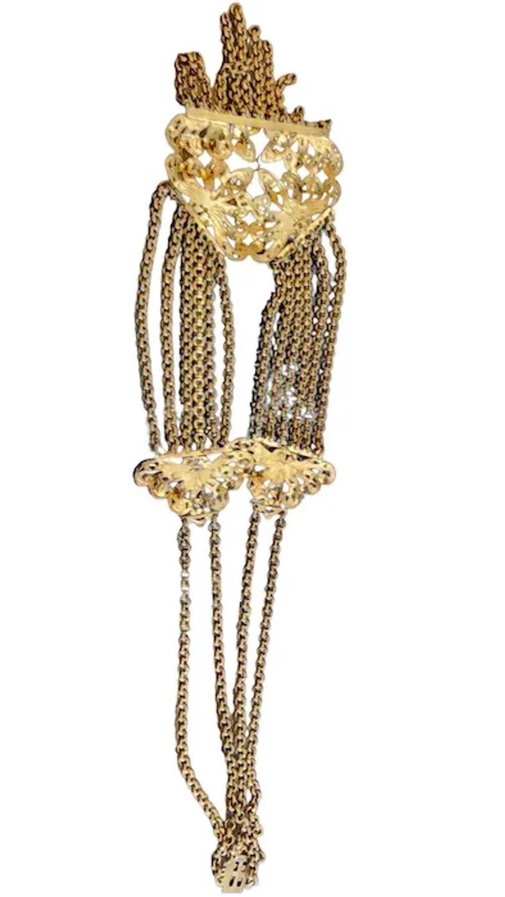 Antique Brass Festoon Bib Necklace [A2535] - image 6