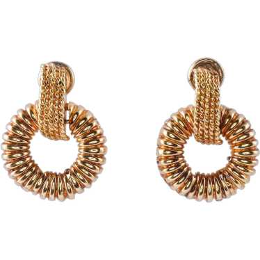 Door Knocker Style 18K Gold Earrings - image 1