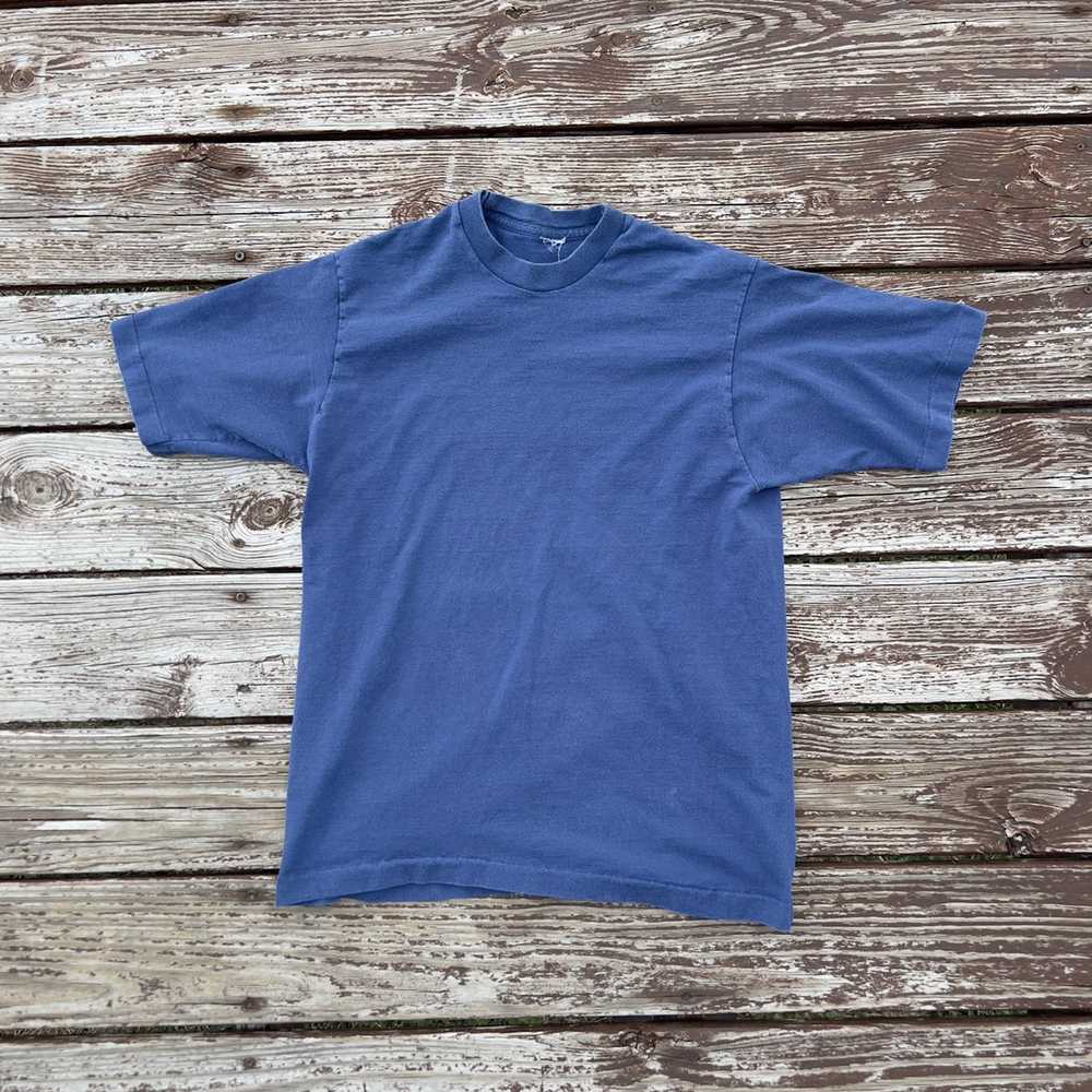 Vintage Vintage Single Stitch Faded Blue T-Shirt … - image 1