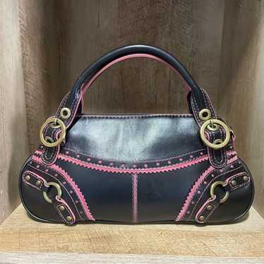 Other Y2K Rafe Handbag Black Pink Leather Gold To… - image 1