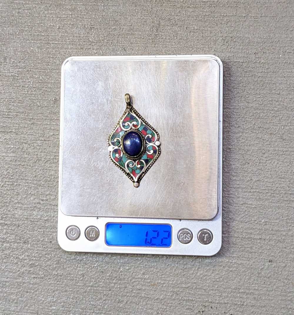 Jewelry × Streetwear Vintage Copper Pendant Blue … - image 12