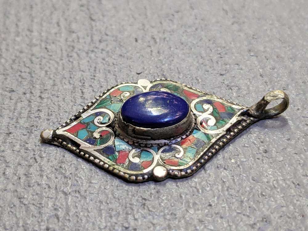 Jewelry × Streetwear Vintage Copper Pendant Blue … - image 4