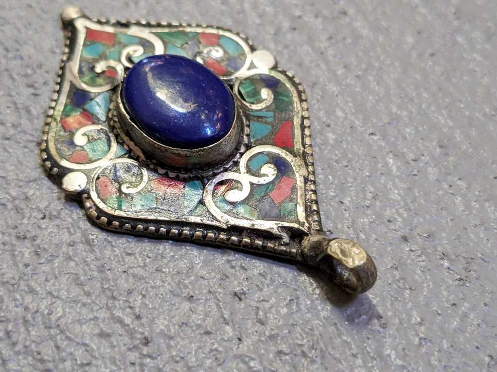 Jewelry × Streetwear Vintage Copper Pendant Blue … - image 5