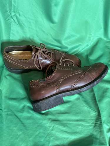 Camper Decorative perforated brown leather brogues
