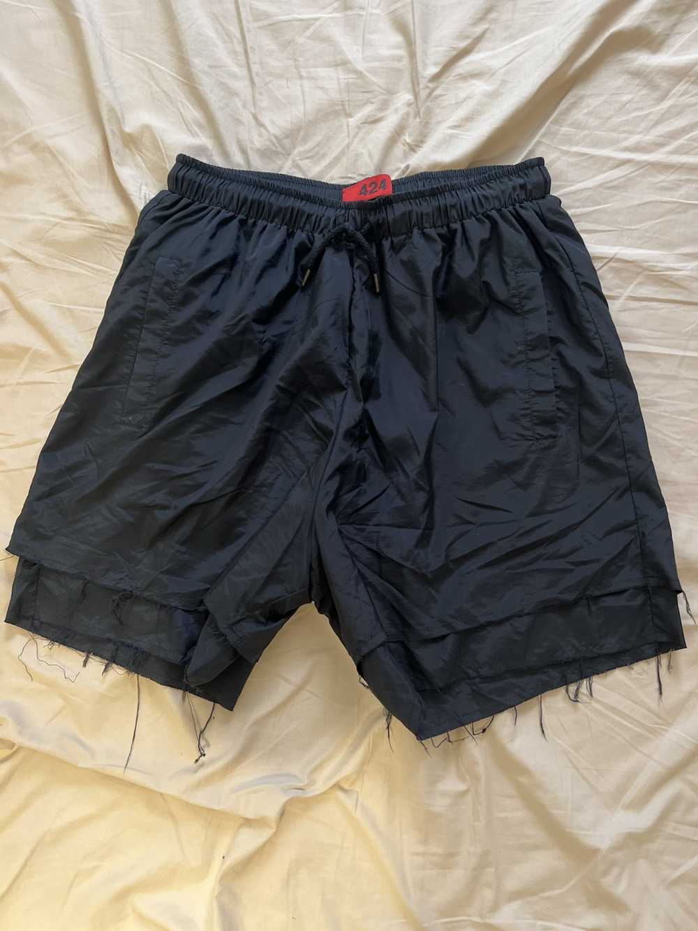 424 On Fairfax Raw Hem Layered Shorts - Black - image 3