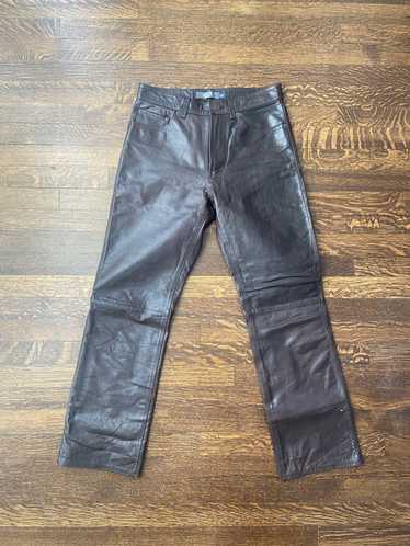 GAP Boot Cut Leather Pants Women's 10 Black Genuine Bootcut Biker Moto NWOT
