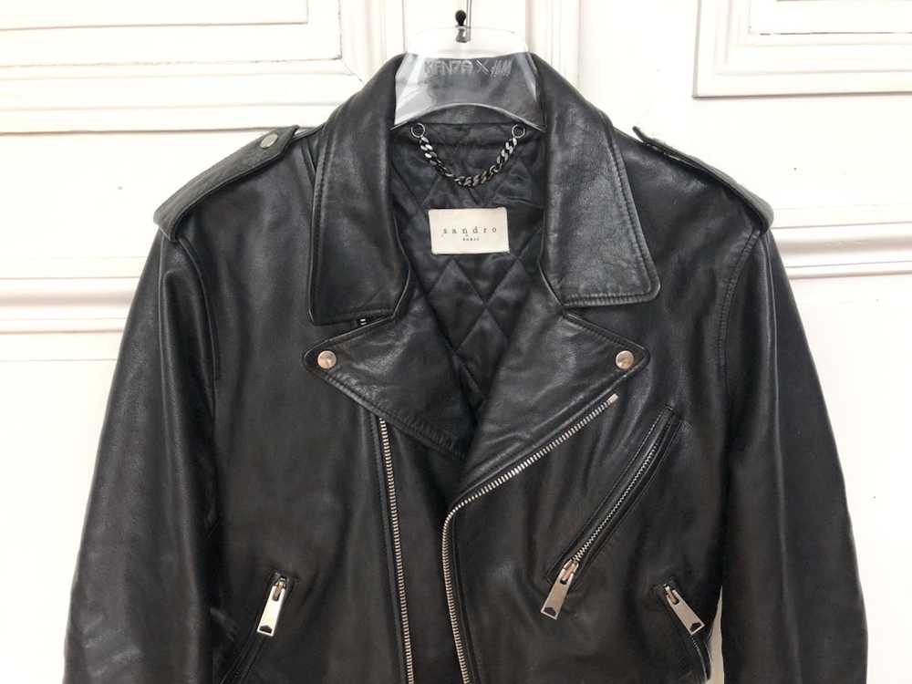 Sandro Heavy Biker Leather Jacket - image 2