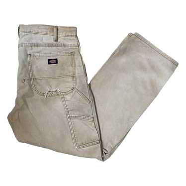 Dickies Carpenter Pants 42x32 Canvas Olive Green Distressed Work #1118120G