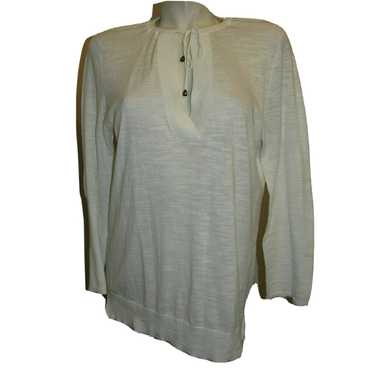 Joe Fresh JOE FRESH Top M Ivory 3/4 Roll Tab LS Pu