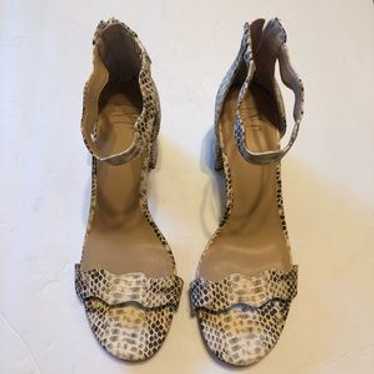 Snake Scallops Block Heel Snake Print Block Heel … - image 1