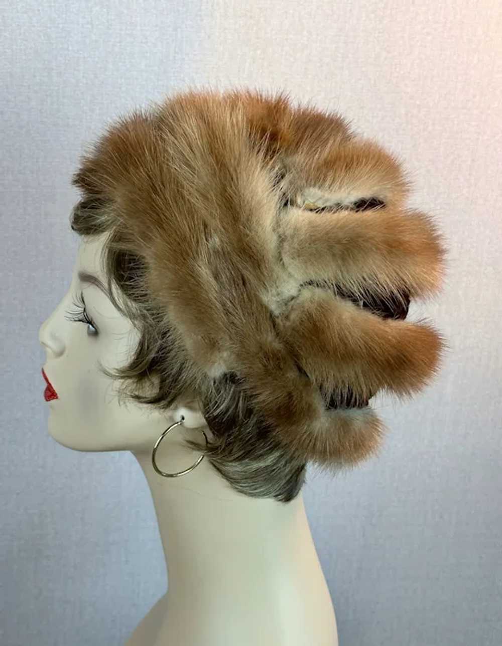 Vtg Brown Mink Turban Hat by Sandy Braeburn - image 11