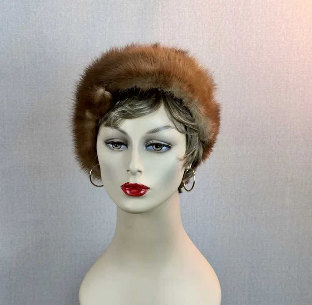 Vtg Brown Mink Turban Hat by Sandy Braeburn - image 12