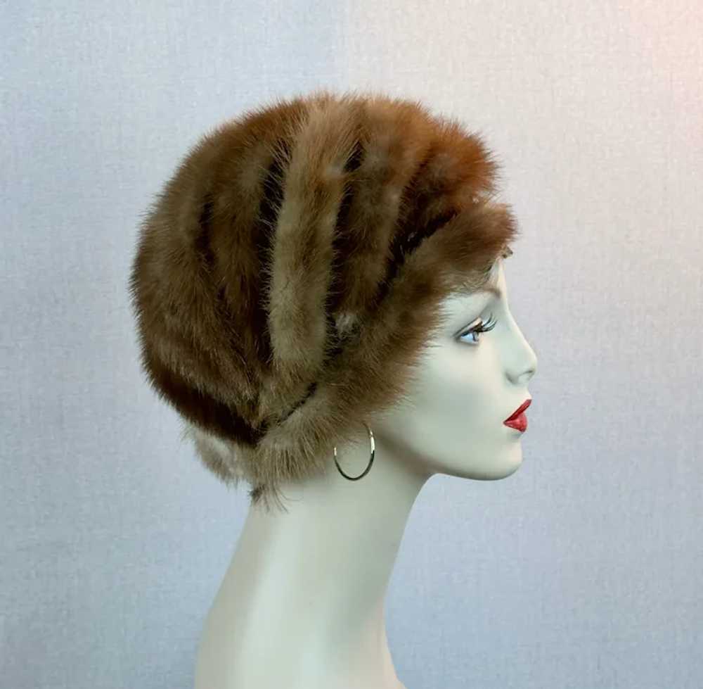 Vtg Brown Mink Turban Hat by Sandy Braeburn - image 2