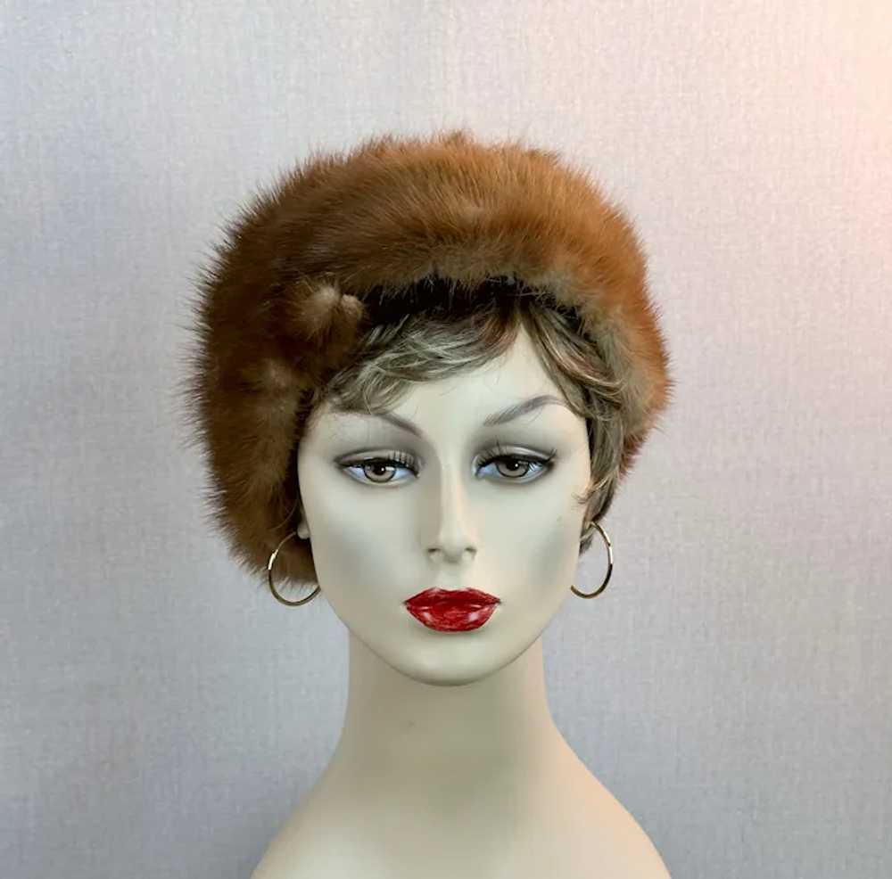 Vtg Brown Mink Turban Hat by Sandy Braeburn - image 4