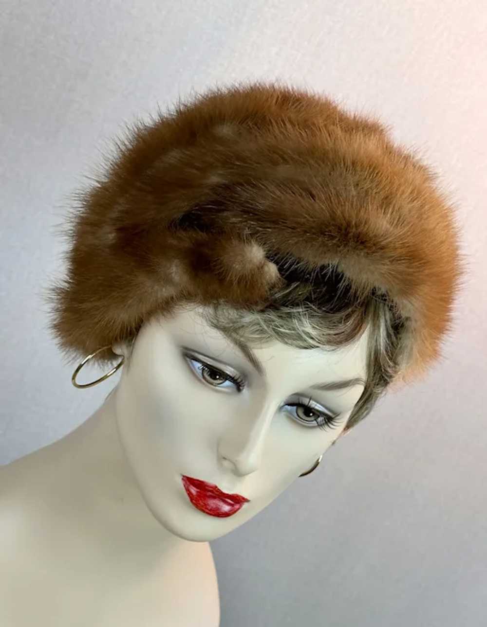 Vtg Brown Mink Turban Hat by Sandy Braeburn - image 5