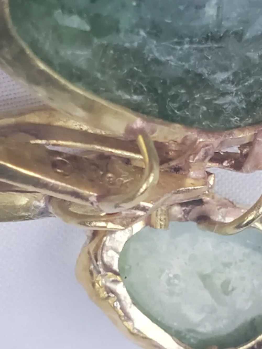 Alexandra Watkins 18k Gold Green Abstract Brooch … - image 11